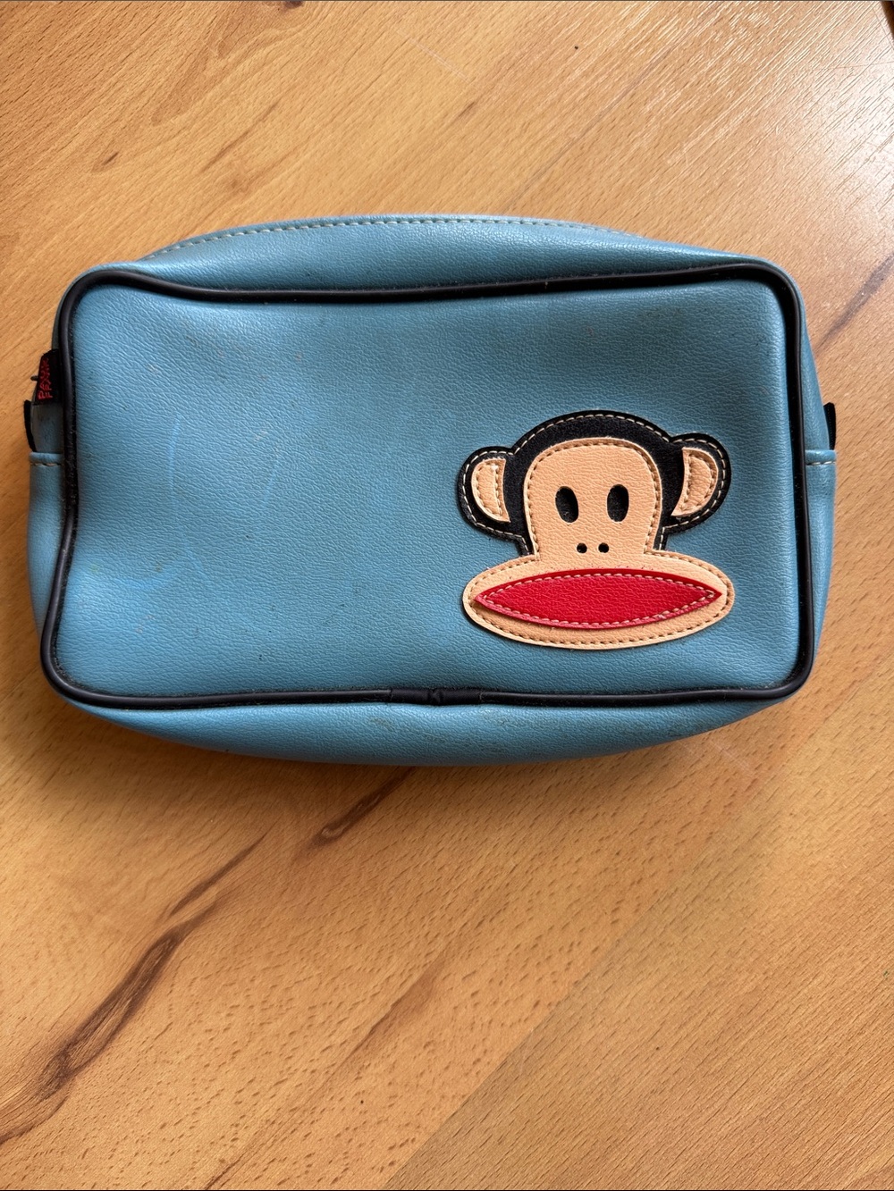 Vintage Paul Frank Baby Blue Toiletry Pouch with Julius Patch
